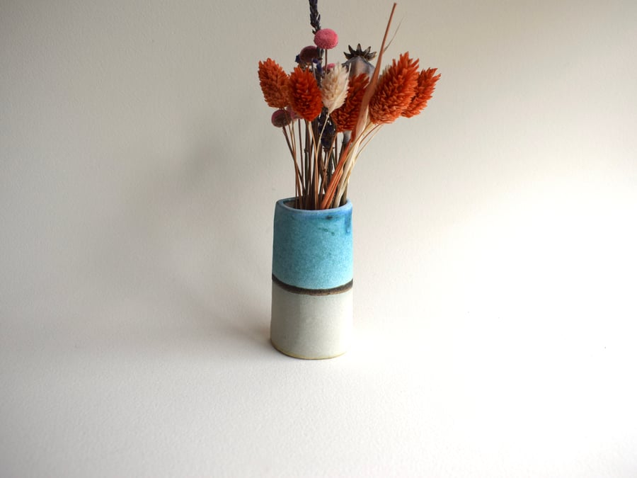  Landscape Stoneware Bud Vase
