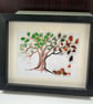 Tree showing Seasons using green, clear and brown Seaglass 