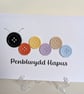 Penblwydd Hapus Happy Birthday button caterpillar greetings card  - Image 1