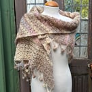 Mohair Handmade Asymmetrical Triangle Lace Shawl