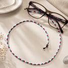Handmade Seed Bead Glasses Chain – 25" Colourful Eyewear Holder 
