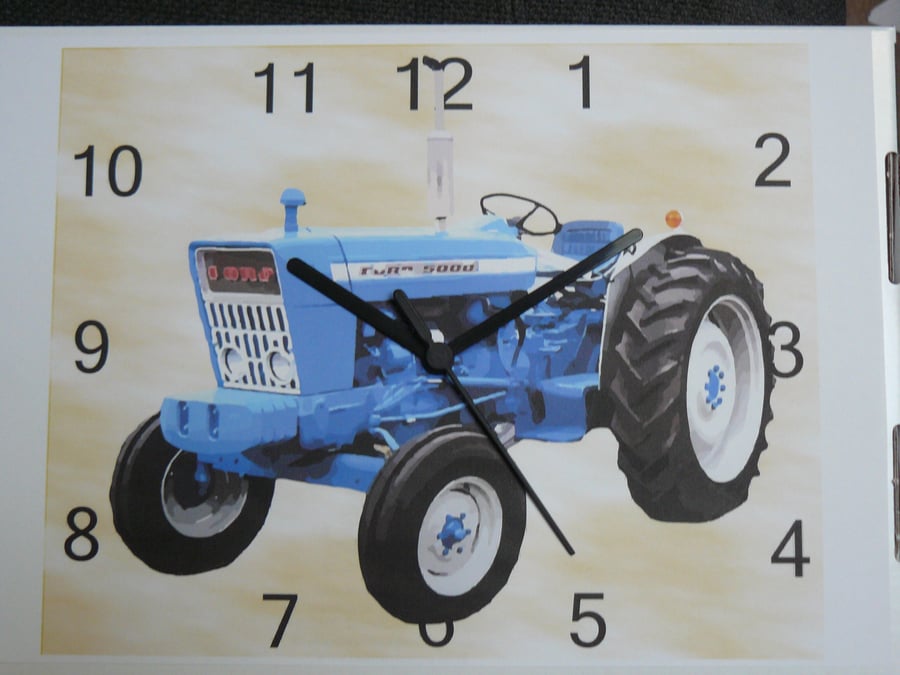 blue tractor 5000 wall hanging clock vintage tractor f rd 5000 farm tractor