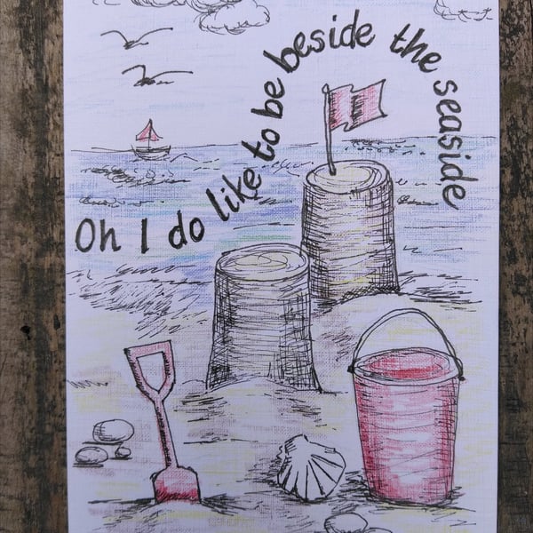 Seaside A6 original artwork