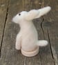 Needle Felt Hare - wool hare - hare ornament - White hare - Image 2