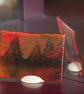 "Red Sky" -  A Fused Glass Picture - 9250 - Image 2