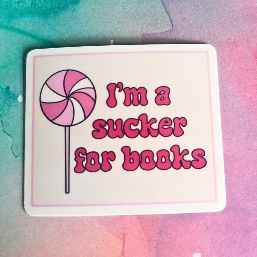 Sucker for Books Vinyl Sticker