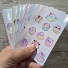 Squishmallow Sticker Sheets  8 Sheets, 80 Cute Character Stickers