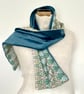 Liberty of London Print Long Scarf.Cotton Tana Lawn and Velvet  