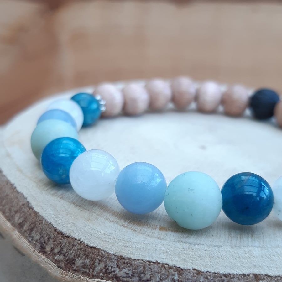 'Blue Moon' crystal diffuser bracelet