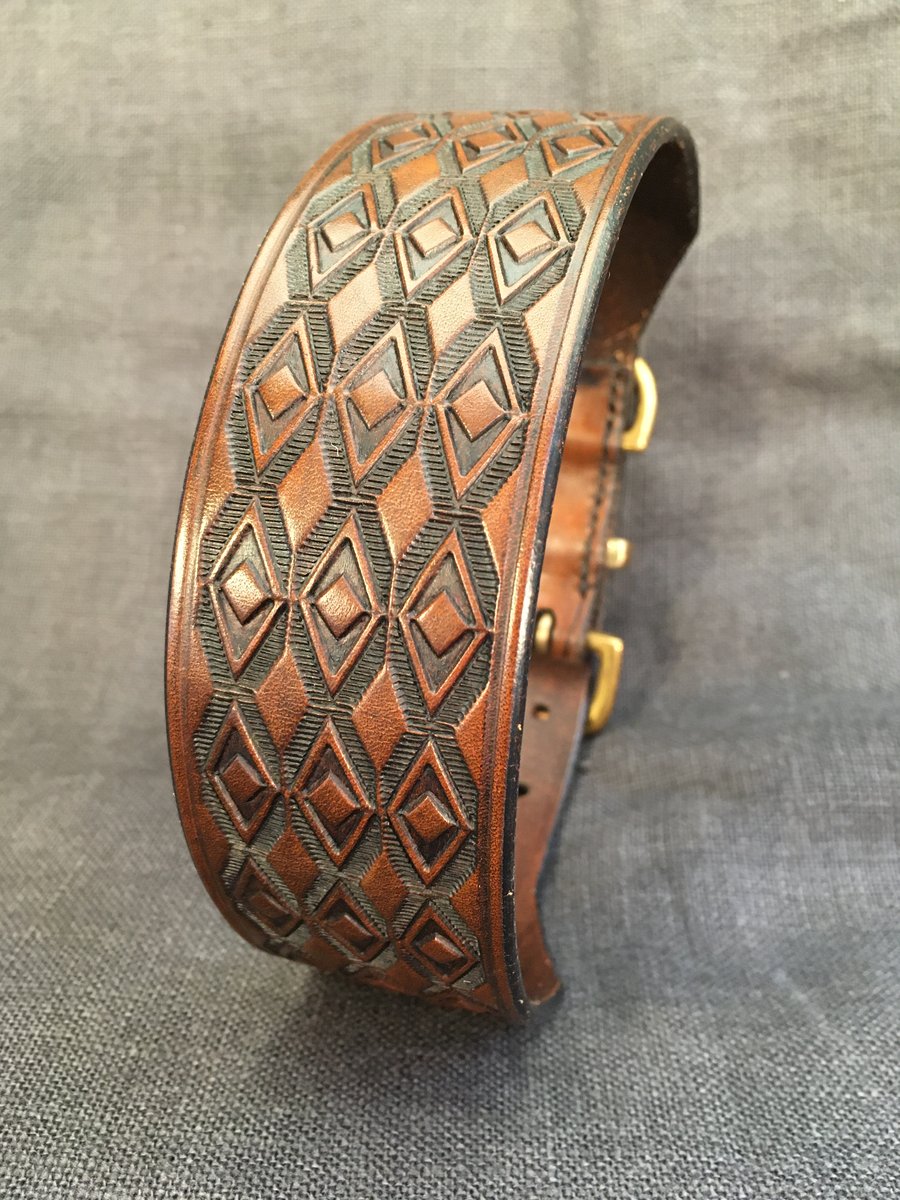 Hand embossed dog collar