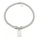 Sterling Silver Initial Charm Stretch Personalised Bracelet 