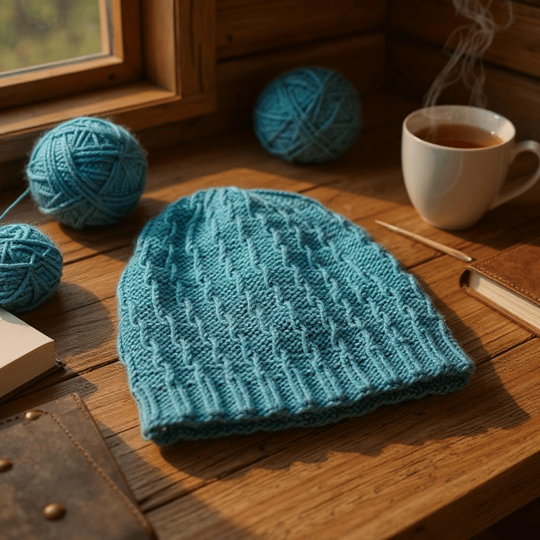 Slouchy Beanie Hat knitting kit with hand dyed yarn