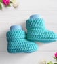 Spring Green Crochet Baby Booties, Gender-Neutral Cot Shoes, Newborn Slip-On  - Image 2