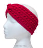 Crochet headband, ear warmer. Red twist ear warmer. Cherry red headband. - Image 10