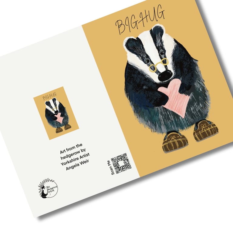 Badger cute blank card, thank you, get well, all occassions