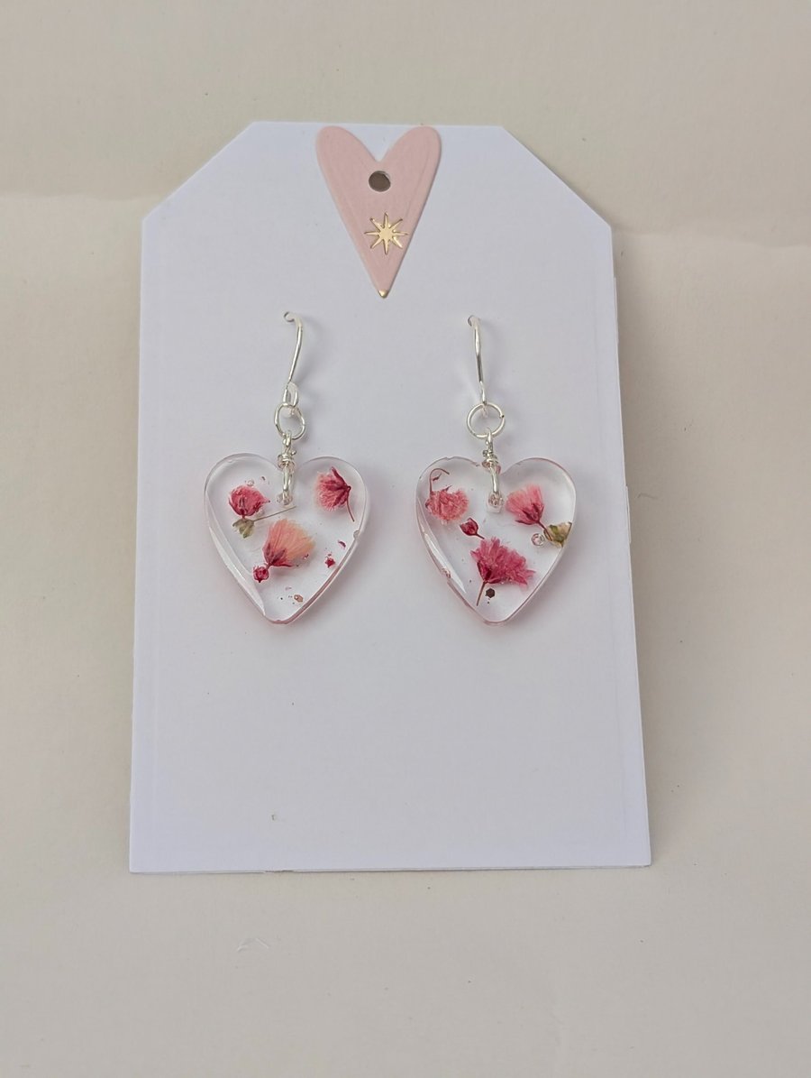 Heart Shaped Resin Earrings