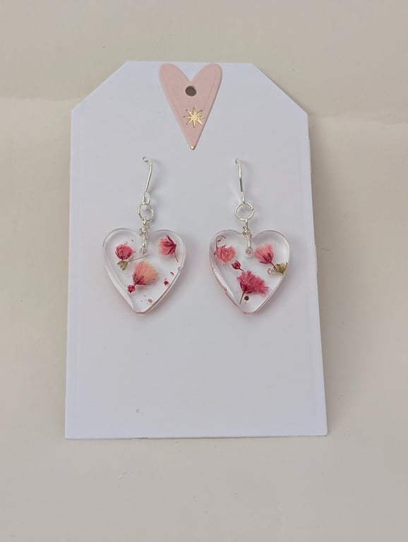 Heart Shaped Resin Earrings