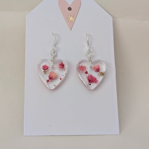 Heart Shaped Resin Earrings