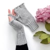 Fingerless gloves - light grey wrist warmers 
