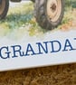 Blue Tractor Birthday or Father's Day Card,Watercolour Style, Personalised Card - Image 2