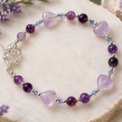 Lavender Amethyst & Sterling Silver Artisan Bracelet