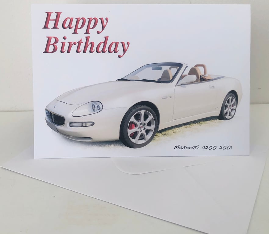 Maserati 4200 2001 - Birthday, Anniversary, Retirement or Plain Card