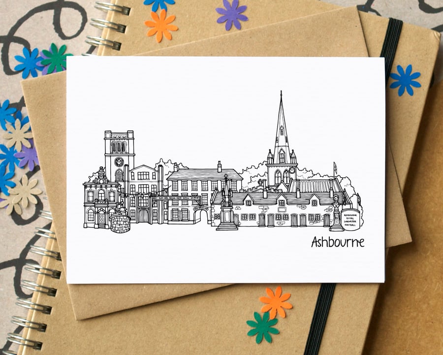 Ashbourne Skyline Greetings Card