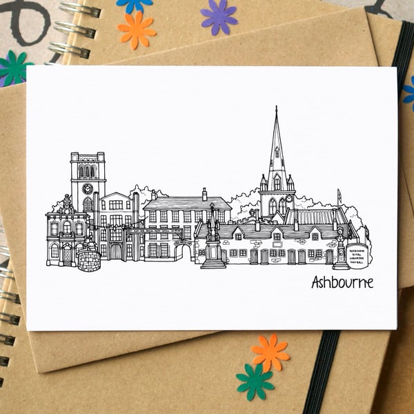 Ashbourne Skyline Greetings Card