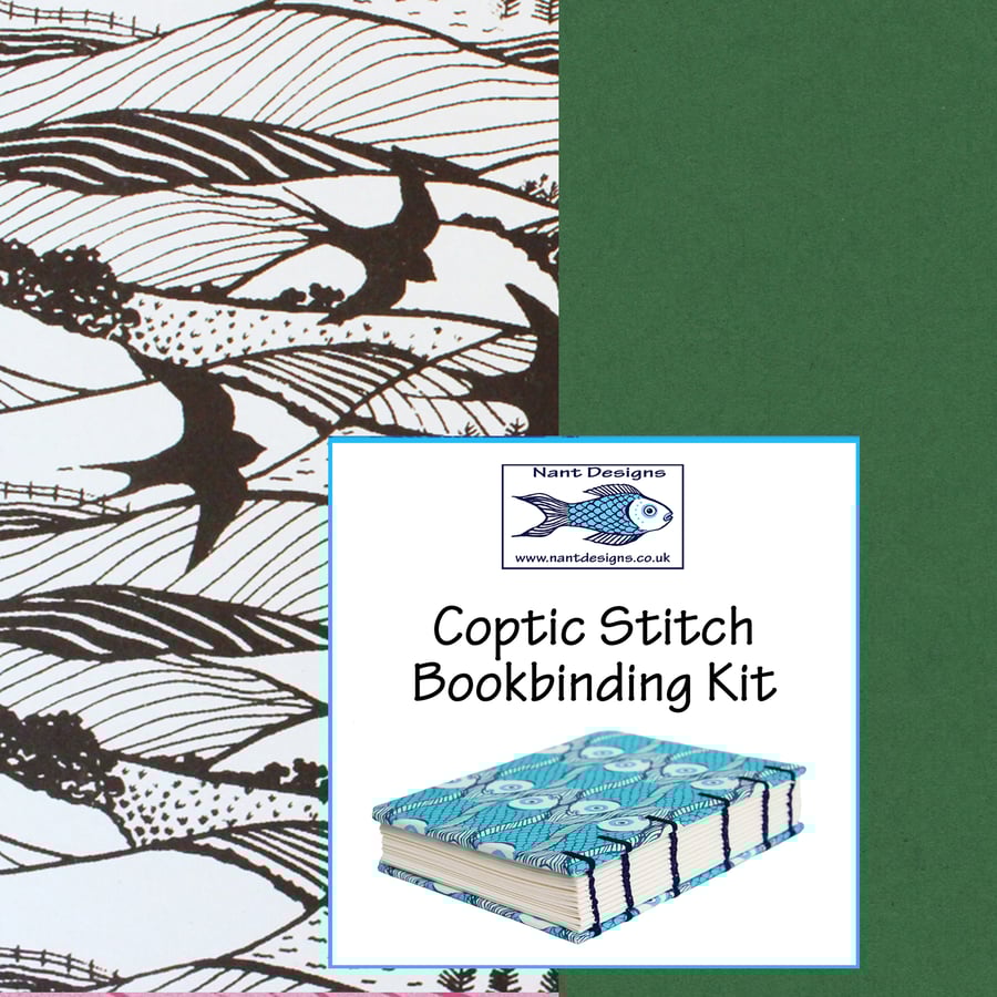 book  kit for coptic binding with birds