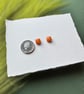 Orange Polymer Clay Square Micro Studs  - Image 4