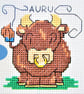 Taurus Cross Stitch Zodiac Bull Star Sign download chart