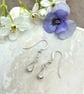 Tear-drop Shaped Hoop Earrings with Hammered Bead in Sterling Silver - Image 7