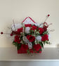 Red and white flower envelope box