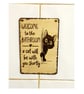 Funny Cat Bathroom Sign – Laser Engraved Basswood Wall Plaque (180 x 130mm)