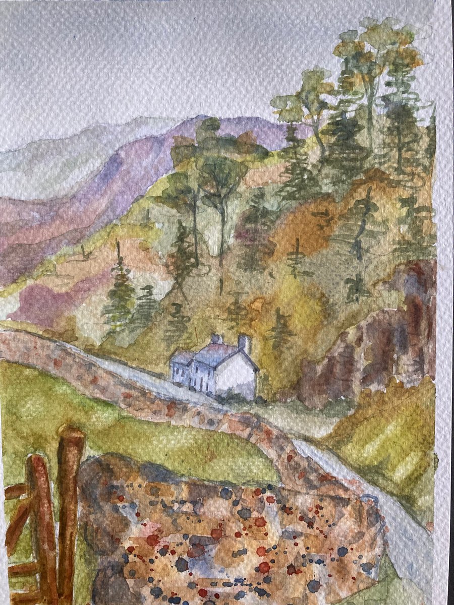 Watercolour art of Lake District, Landscape art  of Lancashire. 