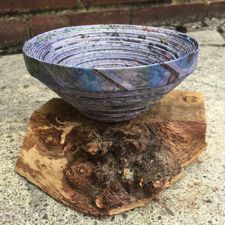 Seconds sunday - Purple Recycled Newpaper Bowl