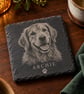Your Dog, Forever Engraved - Personalised Photo Slate Coaster - Pet Memorial