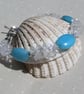 SALE - Amazonite & Clear Quartz Gemstone Beaded Bracelet "Tropical Ice" - Image 2
