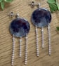 NASA Moon Image Earrings - Moody Dark Astronomy Space Dangle Studs