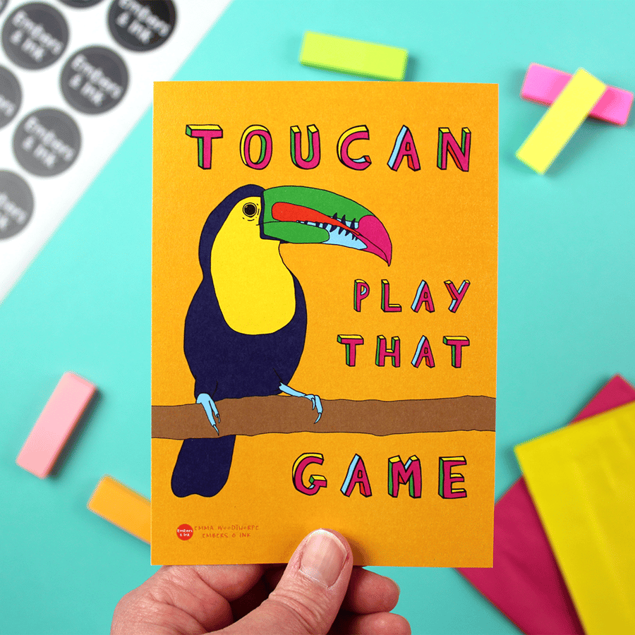 Toucan Play That Game A6 Art Print