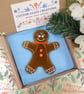 Fused Glass Gingerbread Person has Dotty Cuff Decoration & Orange Embellishments - Image 6