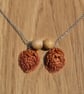 Nectorine and wooden beads necklace. - Image 3