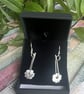 Handmade Solid Silver Flower Drop Earrings - Summer Seconds - Image 3