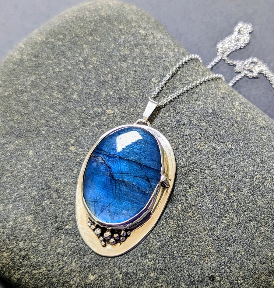 Labradorite and Sterling Silver Pendant