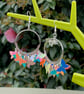 BUTTERFLY HOOPS holograph sequin festival rave kawaii cute silver plated - Image 4
