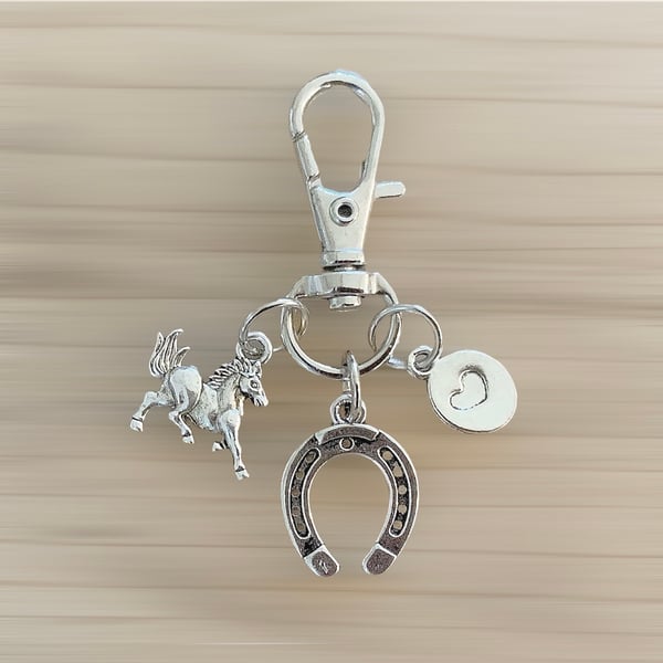 Bag Charm. Horse Bag Charm. Equestrian Bag Charm. Horseshoe Bag Charm.