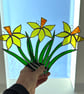 Stained Glass Daffodil Suncatcher - Handmade Hanging Window Decoration  - Image 4