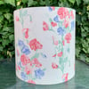 Pink Blue Cottage Sweetpeas a Laura Ashley 80s Vintage Fabric Lampshade option 