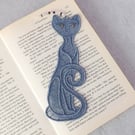 Bookmark, cat bookmark, embroidered lace.