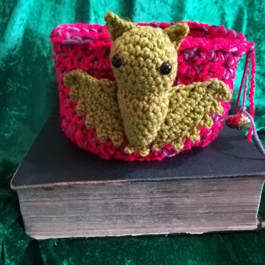Bat Basket Crochet Desk Tidy